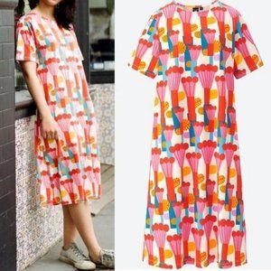 Marimekko Rare Limited Edition 2018 Pompula Flowerpots Print Dress Small